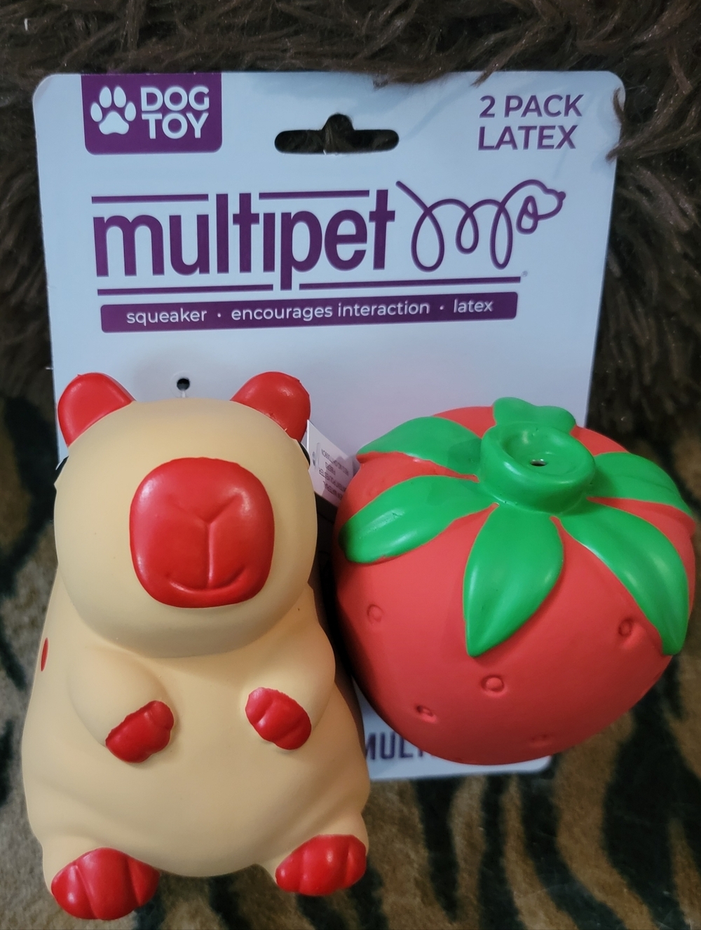 Multipet Dog Toy Dog Latex Squeaker Set  (2-Pack) Xs/sm New